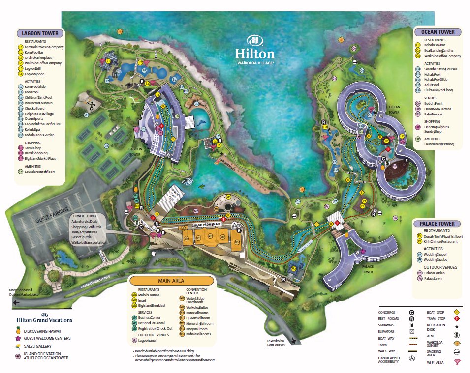 Hilton Hawaiian Village ￼- A layout and property map of the