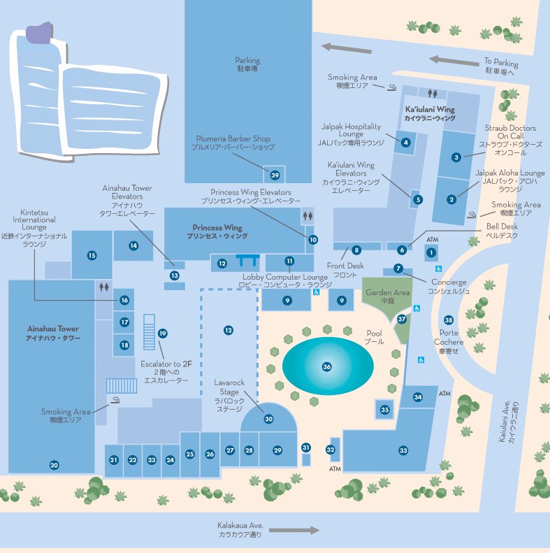 Map Layout Sheraton Princess Kaiulani